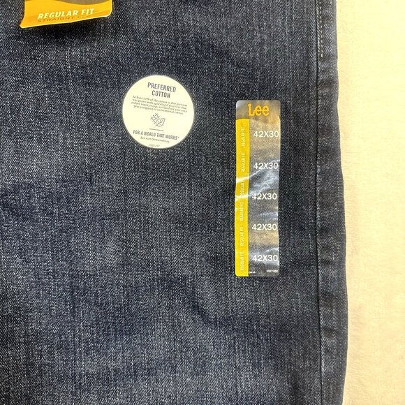Lee Mens Jeans 42x30 Regular Fit Dark Wash Straight-Leg Southwestern Denim NWT - Picture 7 of 10